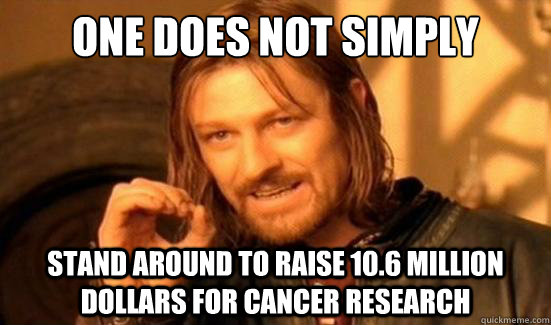 One Does Not Simply stand around to raise 10.6 million dollars for cancer research  Boromir