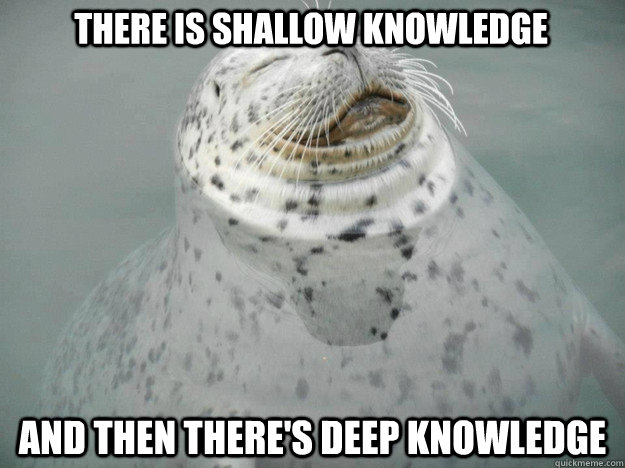 and then there's deep knowledge There is shallow knowledge  Zen Seal