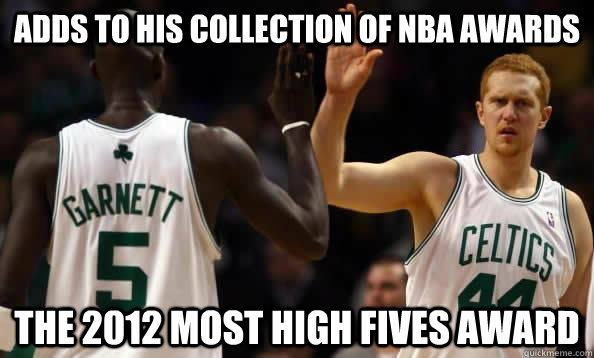 Adds to his collection of NBA awards The 2012 most high fives award  