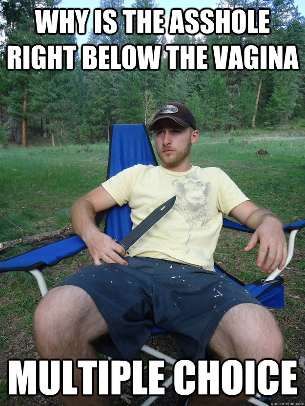 why is the asshole right below the vagina multiple choice  