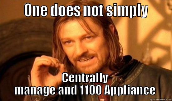 1100 Appliance Fail -       ONE DOES NOT SIMPLY      CENTRALLY MANAGE AND 1100 APPLIANCE Boromir