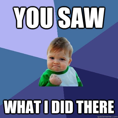 you saw what i did there  Success Kid