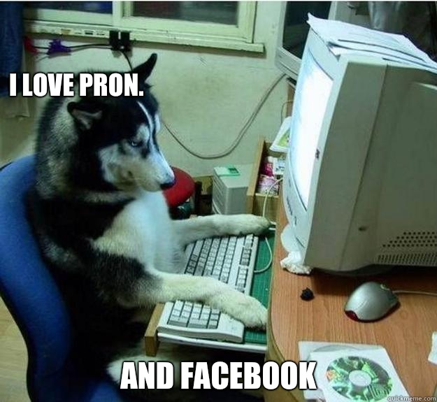 I love pron. And facebook - I love pron. And facebook  Disapproving Dog