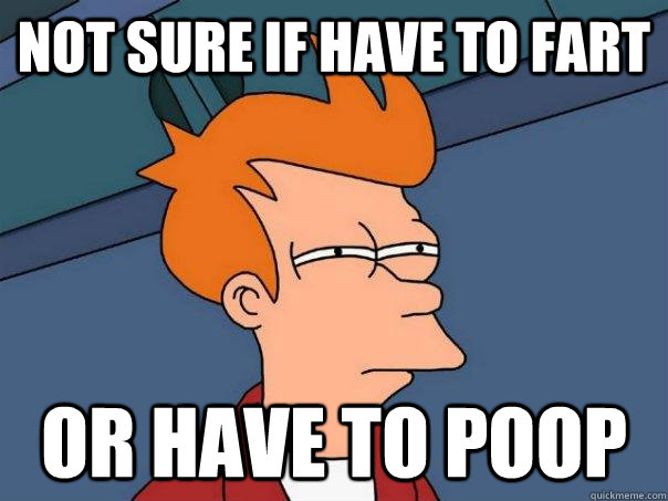 not sure if have to fart or have to poop  Futurama Fry