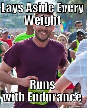 LAYS ASIDE EVERY WEIGHT RUNS WITH ENDURANCE Ridiculously photogenic guy