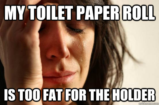 my toilet paper roll is too fat for the holder  First World Problems