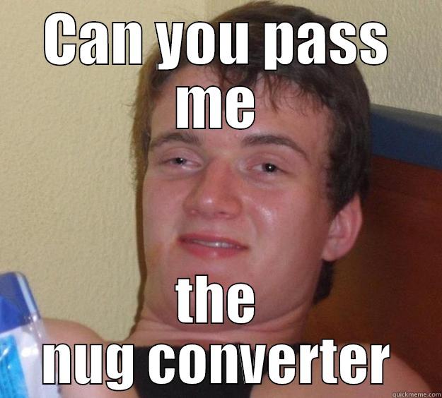 CAN YOU PASS ME THE NUG CONVERTER 10 Guy