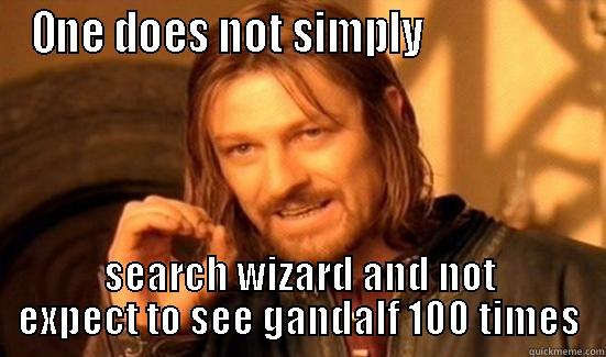 ONE DOES NOT SIMPLY                   SEARCH WIZARD AND NOT EXPECT TO SEE GANDALF 100 TIMES Boromir