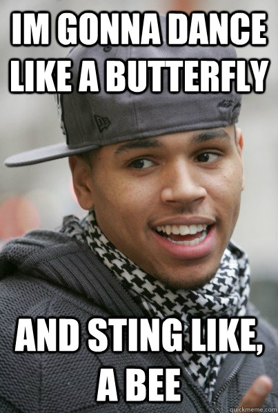 Im gonna dance like a butterfly  and sting like, a bee - Im gonna dance like a butterfly  and sting like, a bee  Chris Brown