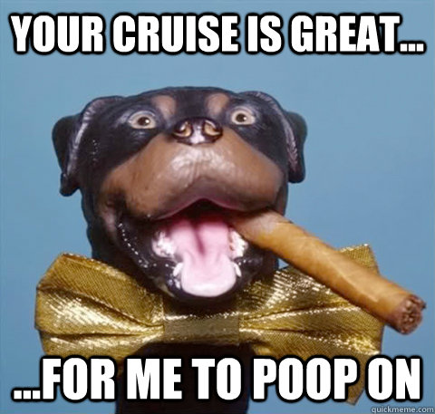 your cruise is great... ...for me to poop on - your cruise is great... ...for me to poop on  triumph the insult comic dog