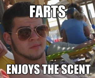 Farts  enjoys the scent  