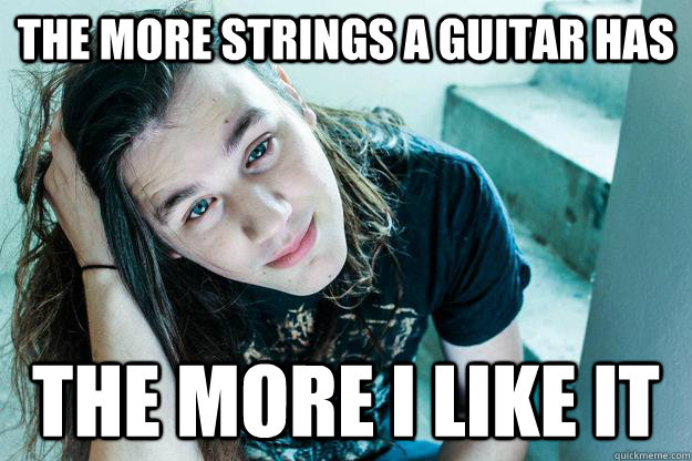 the more strings a guitar has the more i like it - the more strings a guitar has the more i like it  Metal Hipster