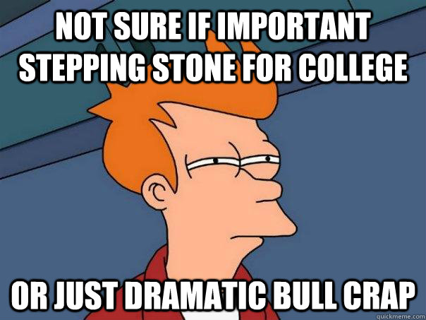 Not sure if important stepping stone for college Or just dramatic bull crap - Not sure if important stepping stone for college Or just dramatic bull crap  Futurama Fry
