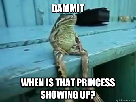 DAMMIT when is that princess showing up?  SITTING FROG