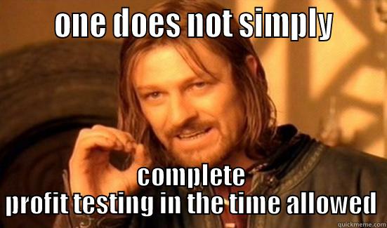       ONE DOES NOT SIMPLY      COMPLETE PROFIT TESTING IN THE TIME ALLOWED Boromir