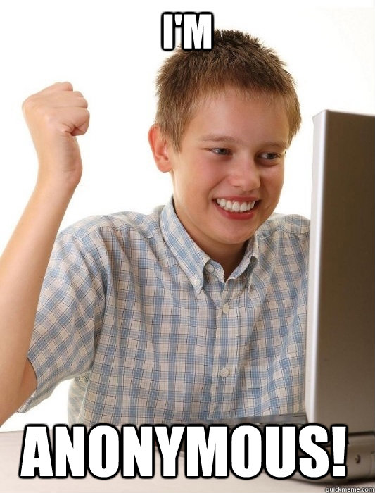 I'm Anonymous!  First Day on the Internet Kid