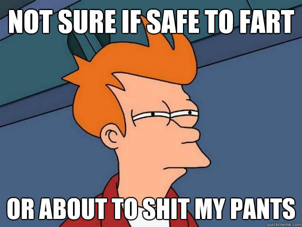 Not sure if safe to fart or about to shit my pants - Not sure if safe to fart or about to shit my pants  Futurama Fry