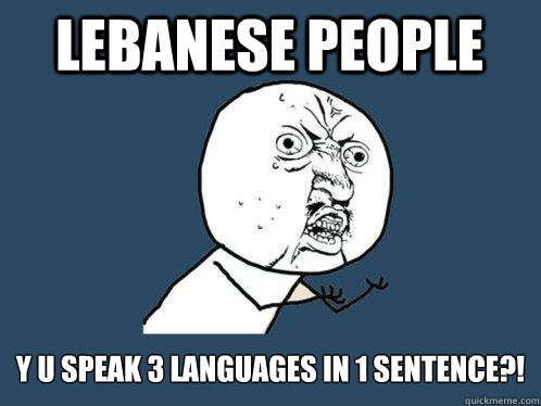 Lebanese people y u speak 3 languages in 1 sentence?!  Y U No