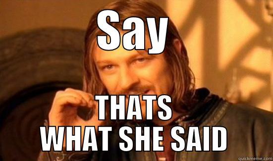SAY THATS WHAT SHE SAID Boromir