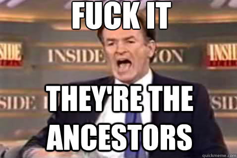 fuck it they're the ancestors  Fuck It Bill OReilly