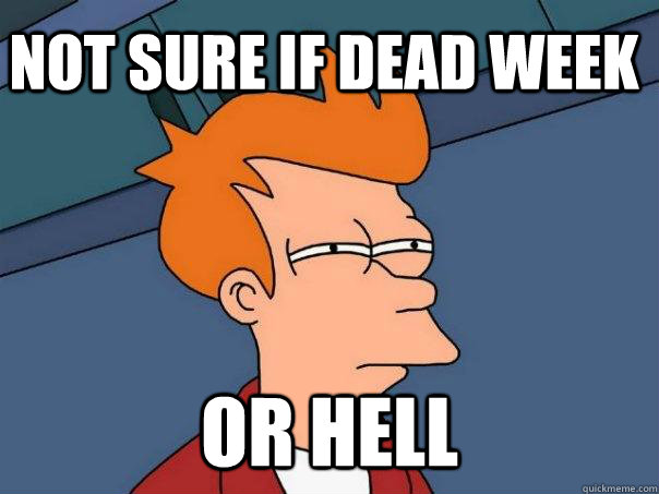 Not sure if dead week or hell  Futurama Fry
