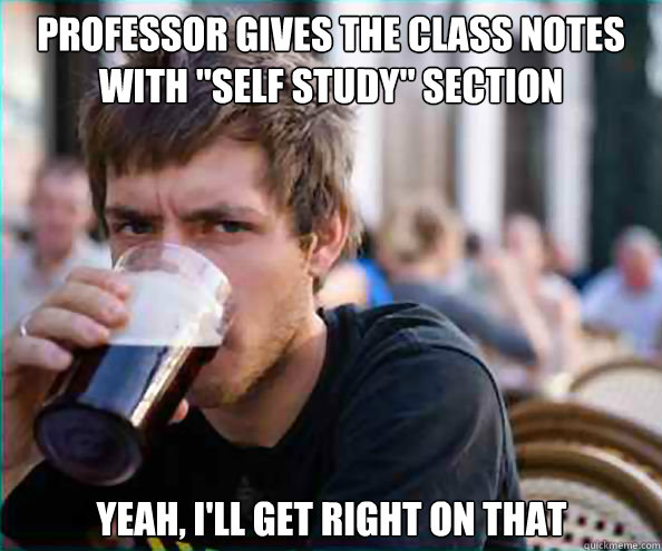 Professor gives the class notes with 