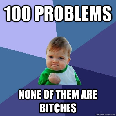 100 problems None of them are bitches  Success Kid