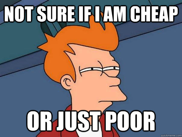 Not sure if i am cheap or just poor  Futurama Fry
