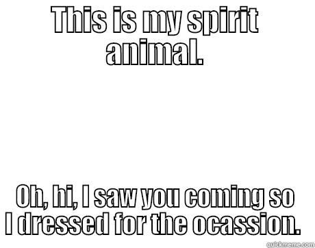 THIS IS MY SPIRIT ANIMAL. OH, HI, I SAW YOU COMING SO I DRESSED FOR THE OCCASION.  Misc