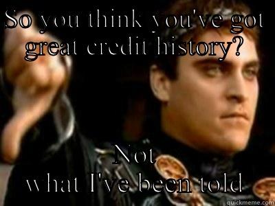 SO YOU THINK YOU'VE GOT GREAT CREDIT HISTORY? NOT WHAT I'VE BEEN TOLD Downvoting Roman