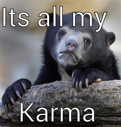 ITS ALL MY  KARMA Confession Bear