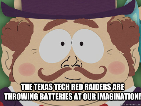 The Texas Tech Red Raiders are throwing batteries at our imagination!  