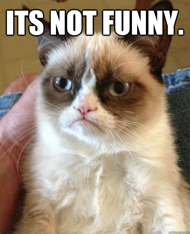 its not funny.   Grumpy Cat