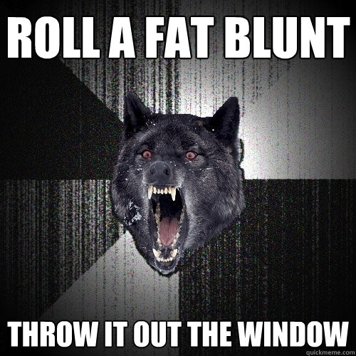 roll a fat blunt throw it out the window  Insanity Wolf
