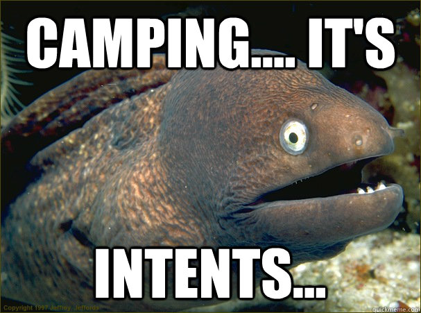 Camping.... it's intents...  Bad Joke Eel