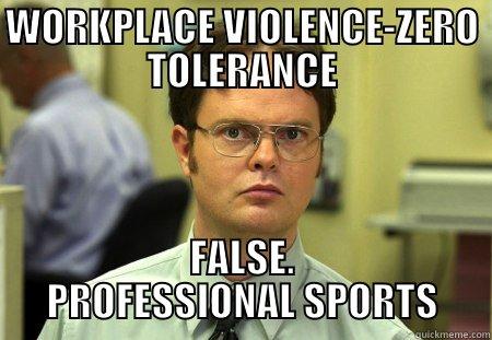 WORKPLACE VIOLENCE-ZERO TOLERANCE FALSE. PROFESSIONAL SPORTS Schrute