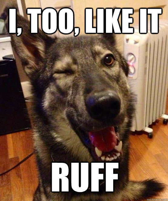 I, too, like it ruff  