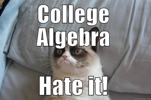 COLLEGE ALGEBRA HATE IT! Grumpy Cat