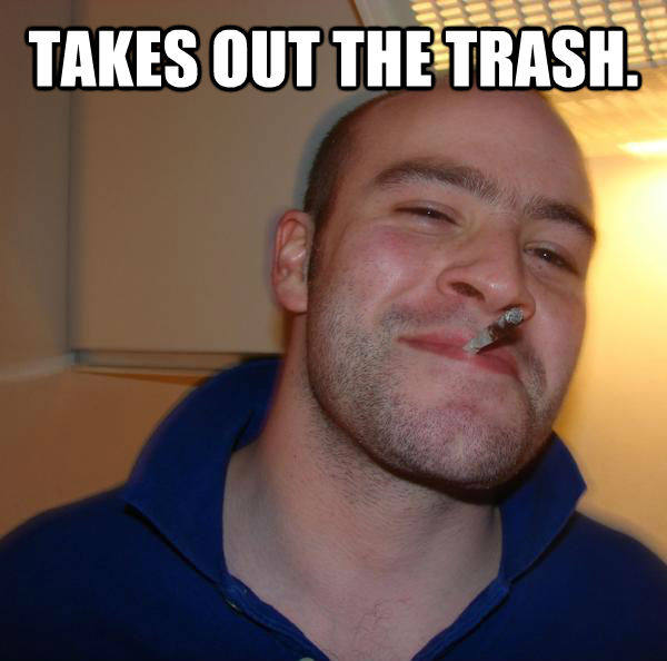 TAKES OUT THE TRASH.  - TAKES OUT THE TRASH.   Misc