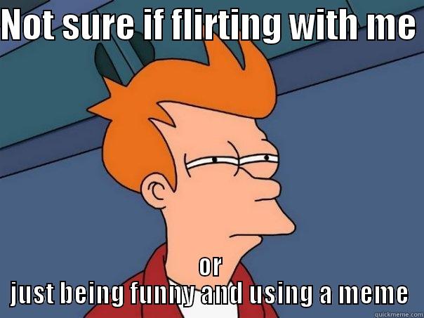 NOT SURE IF FLIRTING WITH ME  OR JUST BEING FUNNY AND USING A MEME Futurama Fry
