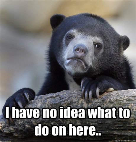  I have no idea what to do on here..  Confession Bear