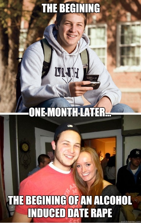 The begining one month later... The begining of an alcohol induced date rape  1 month later