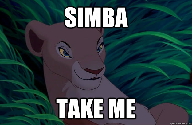 Simba Take me  nala the look meme