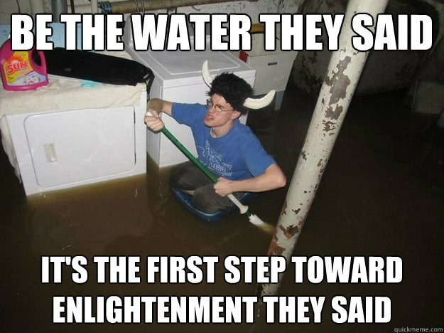 Be the water they said It's the first step toward enlightenment they said   Laundry Room Viking