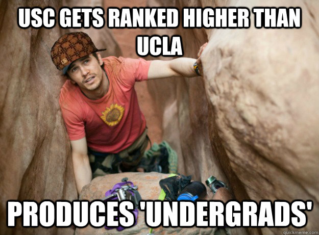 USC gets ranked higher than ucla produces 'undergrads'  Scumbag James Franco