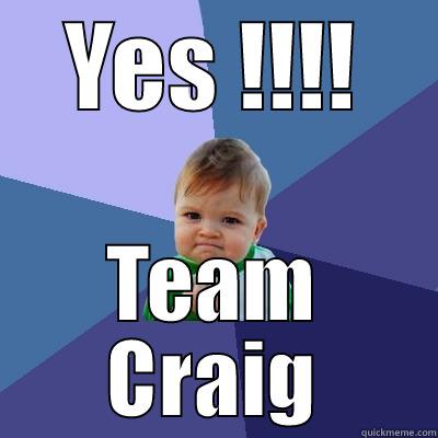 YES !!!! TEAM CRAIG Success Kid