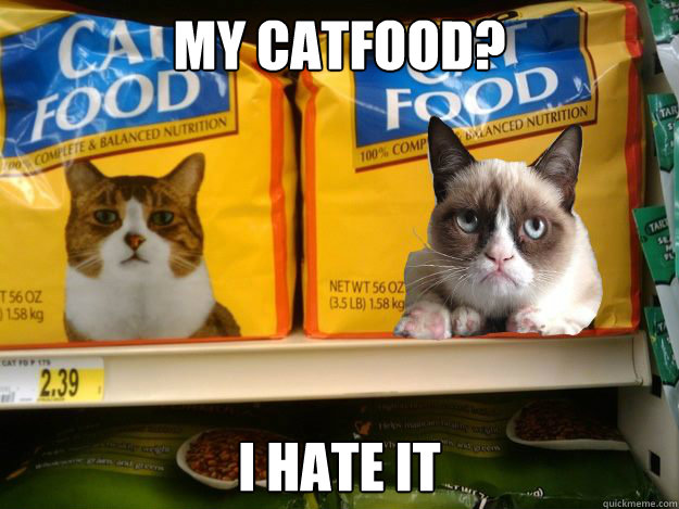 my catfood? i hate it  - my catfood? i hate it   grumpy generic catfood
