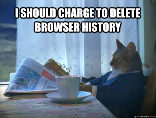 I should charge to delete browser history - I should charge to delete browser history  1% Cat