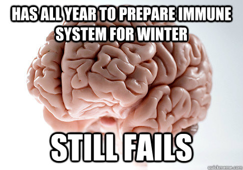 Has all year to prepare immune system for winter still fails  Scumbag Brain