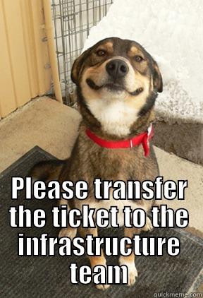  PLEASE TRANSFER THE TICKET TO THE INFRASTRUCTURE TEAM Good Dog Greg